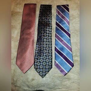 Men's Assorted Silk Ties - Blue, Navy & Mauve